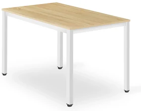 Zestaw stół z krzesłami: stół prostokątny TESSA 120x60 dąb + 4 krzesła OSAKA szare