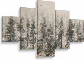 Obraz - Pine forest I., aquarel (125x70 cm)