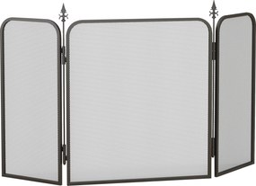 HOMCOM Osłona Przeciwiskrowa do Kominka, Składana, Metal, 96 x 1,3 x 56 cm, Czarna