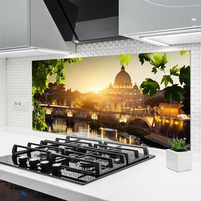 Szkło do Kuchni na Ścianę Nowoczesny Most nad Rzeką