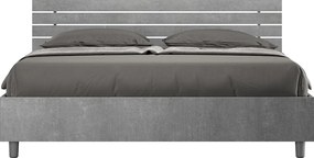 Łóżko wyposażone w stelaż z listwami 160x190 Nachylony zagłówek z listwami Cementu Ankel