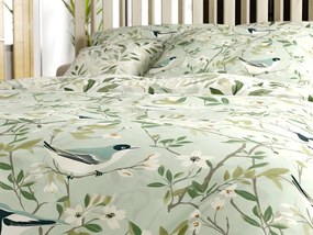 PrzytulneMieszkanie.pl PrzytulneMieszkanie.pl Bawełniana pościel FLORIBIRD POLY zielona Rozmiar pościeli: 70 x 90 cm | 140 x 220 cm