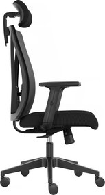 Fotel biurowy ergonomiczny Diplo z zagłówkiem, zgodny z normą BHP