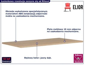 Przestronny długi blat łazienkowy jasny dąb 180 cm Granada 14X