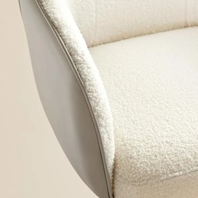 Krzesło biurowe SABINA, max. 110 kg, białe/beżowe SongmicsHome