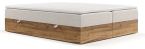 Jasnobrązowo-naturalne łóżko boxspring ze schowkiem 160x200 cm Faro – Maison de Rêve