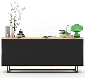 Komoda na nóżkach dąb wotan + czarny W1-C93