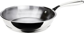 Patelnia INOXIBAR 32 cm ze stali nierdzewnej 18% Triply, ergonomiczna rączka, do wszystkich rodzajów kuchenek, w tym indukcyjnych