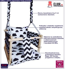 Biało-czarna huśtawka dla dziecka 3w1 C4-A73