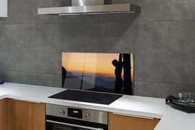 Szklany Panel Ukrzyżowanie o Zachodzie Słońca