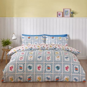 Niebieska pościel dwuosobowa 230x220 cm Riviera Tiles – Catherine Lansfield