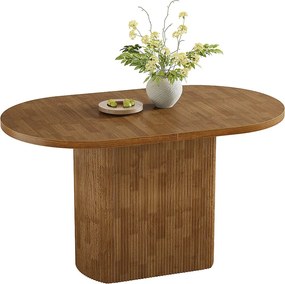 Stół jadalny owalny 120 cm do jadalni w domu, rustykalny stół kuchenny z podstawą dla 4 osób