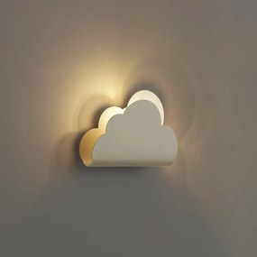 Dziecięca lampa ścienna w kształcie chmurki z promieniami słońca, beżowa - Cloudy