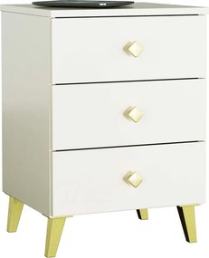 Niska Kaszmirowa Komoda Ze Złotymi Uchwytami M7-S06