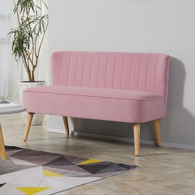 HOMCOM Sofa 2-osobowa materiałowa sofa tapicerowana sofa wypoczynkowa szeroka różowa | Aosom PL