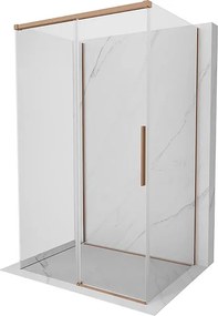 Mexen Rox-3S kabina prysznicowa 3-ścienna rozsuwana 135 x 120 cm, transparent, miedź szczotkowana - 8C2-135-120-65-00-3S
