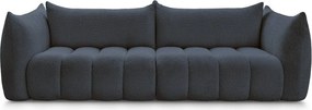 Ciemnoniebieska sofa z materiału bouclé 286 cm Azra – Bobochic Paris