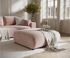 Puf w tkaninie szenilowej Zanzibar - 110x110 cm - różowy