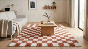 Kremowy/w kolorze terakoty dywan 80x150 cm Grida – ESTE