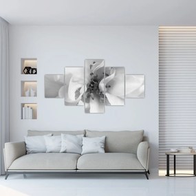 Obraz - Kwiat, czarno - biały (125x70 cm)