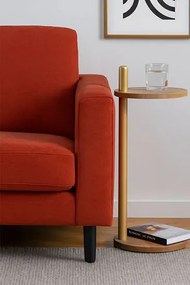 Stolik pomocniczy z metalowym stelażem dąb lancelot + złoty F3-H51