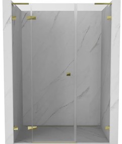 Mexen Lunar L drzwi prysznicowe uchylne lewe 120 cm, transparent, złote - 834SL-120-050-50-00-L