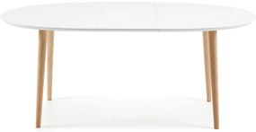 Biały rozkładany stół z białym blatem 90x140 cm Oqui – Kave Home