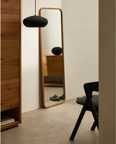 Lustro z drewnianą ramą ścienne 54x154 cm Milsa – Kave Home