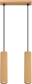Lampa Wisząca Minimalistyczny Karbon, Aluminium - 2 Źródło - L.30 X H.90 Cm - Złoty