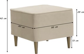 Fotel uszak skandynawski z podnóżkiem CLEO Ciemny brąz