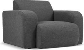 Ciemnoszary fotel z materiału bouclé Molino – Micadoni Home