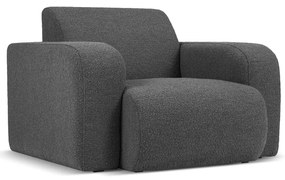 Ciemnoszary fotel z materiału bouclé Molino – Micadoni Home