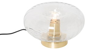 Lampa stołowa Art Deco złota ze szkłem - Ayesha ArtDeco Oswietlenie wewnetrzne