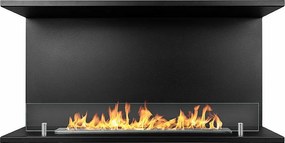 Kominek bioetanolowy do zabudowy TREVI 90, 3-stronny, 3-stronny, 90x45 cm