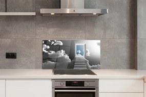Panel szklany do Kuchni Schody do Drzwi w Chmurach
