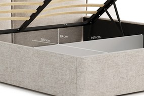 Łóżko Pillow 160x200, tkanina WIND 05, stelaż metalowy