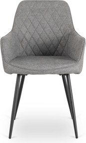 Krzesło Tapicerowane do Jadalni BRESSO 2 Szare Nowoczesne Loft