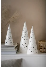 Biały świąteczny świecznik z porcelany kostnej Kähler Design Nobili, wys. 19 cm