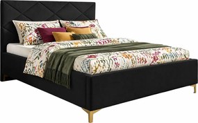 Czarne łóżko tapicerowane welurem 4 rozmiary - Tollviano Z2-N08