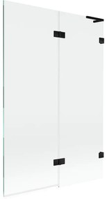Mexen Lunar L parawan nawannowy 2-skrzydłowy prawy 120 x 150 cm, transparent, czarny - 897L-120-100-70-00-P