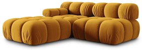 Żółta aksamitna sofa 282 cm Bellis – Micadoni Home