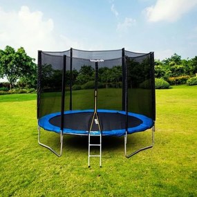 Trampolina ogrodowa 304-312 cm z siatką ochronną i drabinką G739