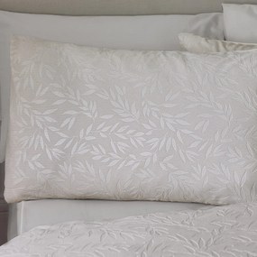 Szarobeżowa pościel dwuosobowa żakardowa 200x200 cm Corded Leaves – Catherine Lansfield