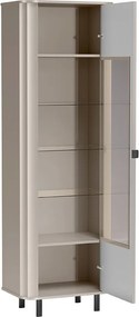 Witryna MODERNO 200 x 65,3 cm, Stojąca witryna do Salonu, Odcienie beżu