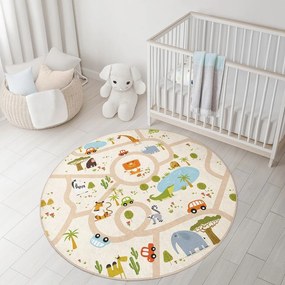 Dziecięcy dywan do zabawy odpowiedni do prania ø150 cm Savana Ride – Mila Home