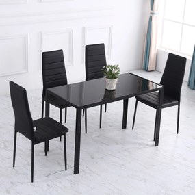 HOMCOM Stół jadalniany kuchenny nowoczesny design 120x60x75 cm czarny do salonu lub kuchni | Aosom PL