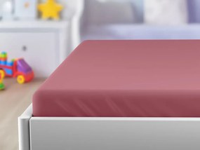 PrzytulneMieszkanie.pl Prześcieradło do łóżeczka Jersey stary róż 70 x 140 cm