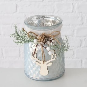 Świecznik słoik ze stroikiem WILKA, wys. 16 cm