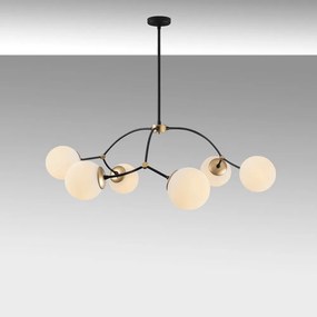 Biało-czarna lampa wisząca ze szklanym kloszem ø 90 cm Kromozom – Opviq lights