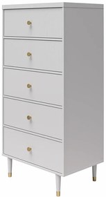 Jasnoszara wysoka komoda 70x141 cm Elizabeth – CosmoLiving by Cosmopolitan